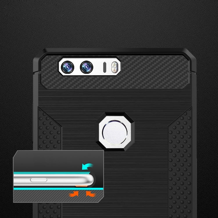 For Huawei Honor 8 Brushed Texture Carbon Fiber Anti-slip TPU Protective Cover Case