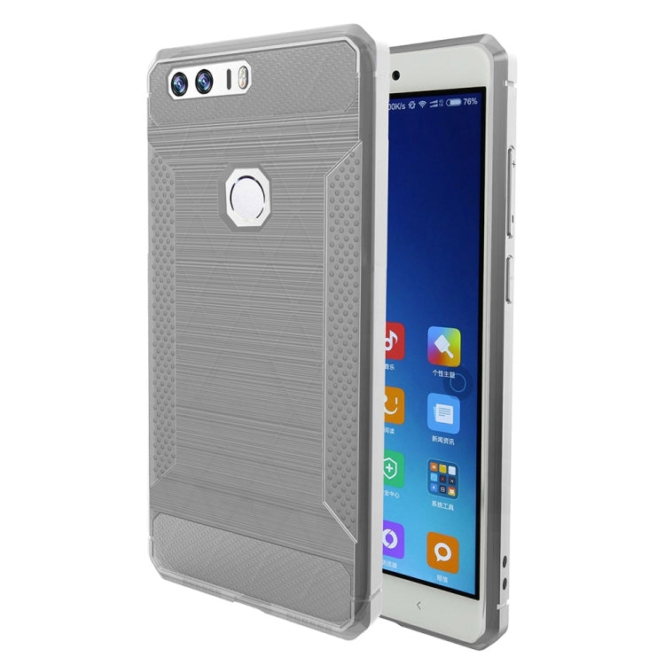 For Huawei Honor 8 Brushed Texture Carbon Fiber Anti-slip TPU Protective Cover Case