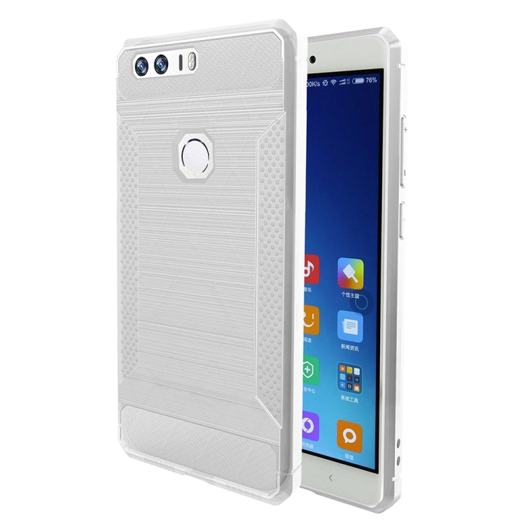 For Huawei Honor 8 Brushed Texture Carbon Fiber Anti-slip TPU Protective Cover Case