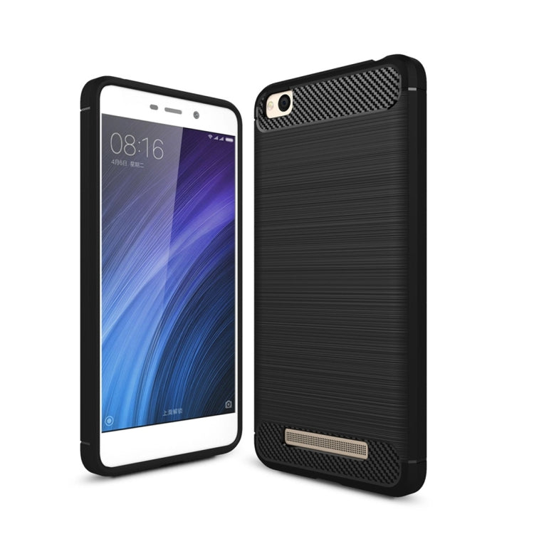 For Xiaomi Redmi 4A Brushed Texture Carbon Fiber Shockproof TPU Rugged Armor Protective Case