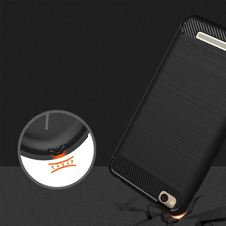 For Xiaomi Redmi 4A Brushed Texture Carbon Fiber Shockproof TPU Rugged Armor Protective Case
