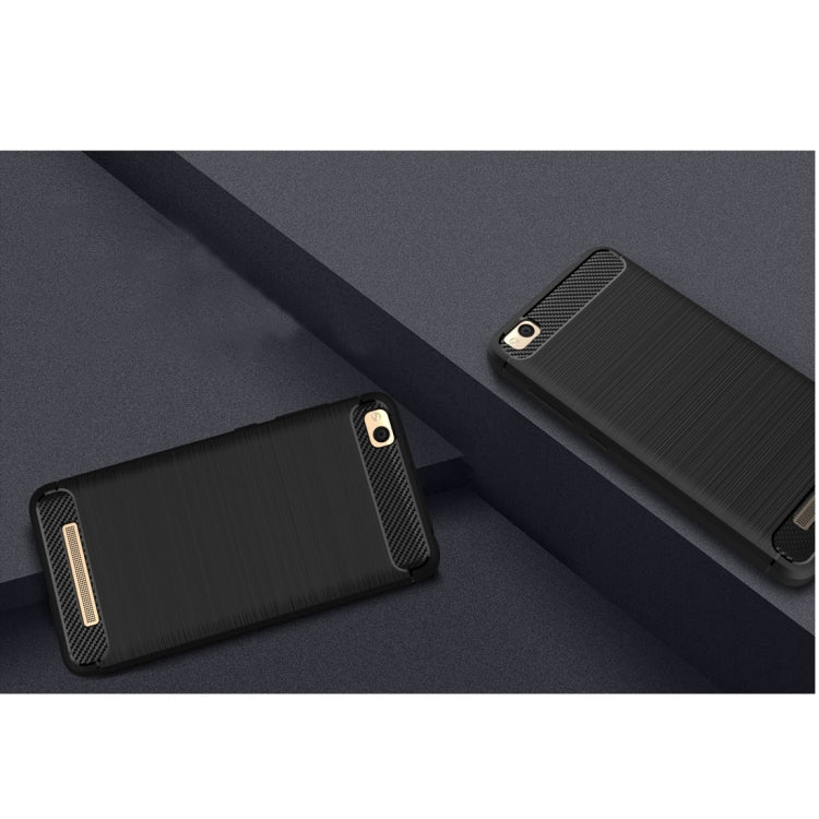 For Xiaomi Redmi 4A Brushed Texture Carbon Fiber Shockproof TPU Rugged Armor Protective Case