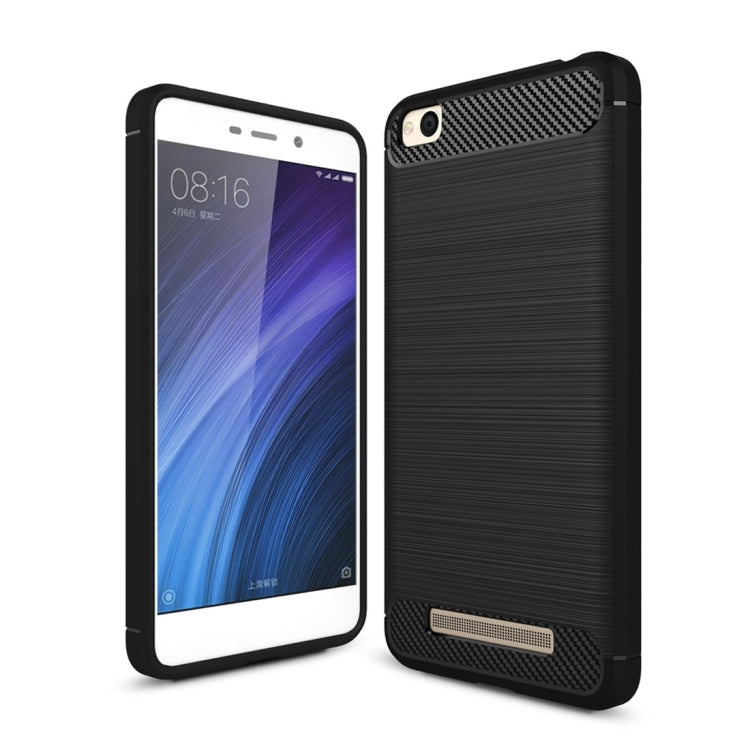 For Xiaomi Redmi 4A Brushed Texture Carbon Fiber Shockproof TPU Rugged Armor Protective Case