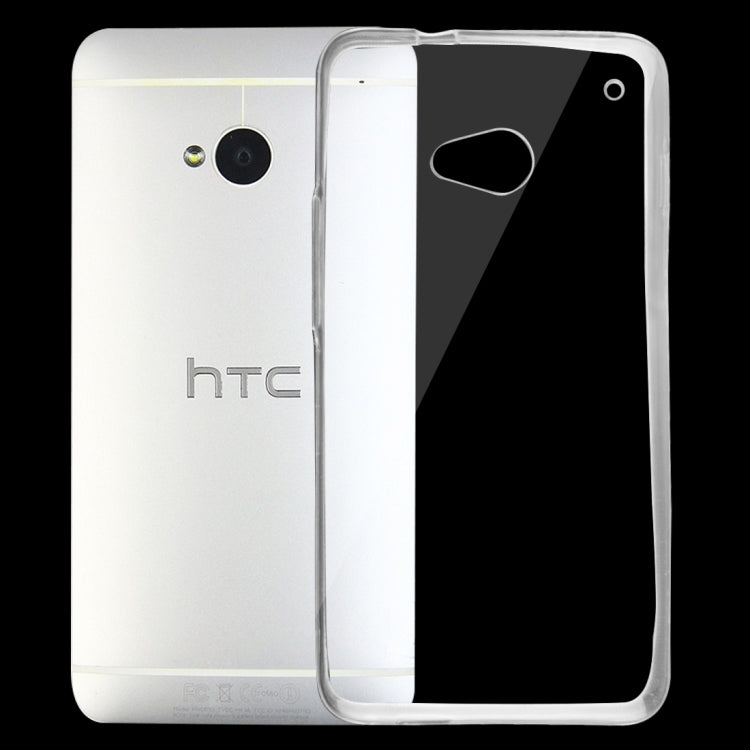 For HTC M7 0.75mm Ultra-thin Transparent TPU Protective Case(Transparent)
