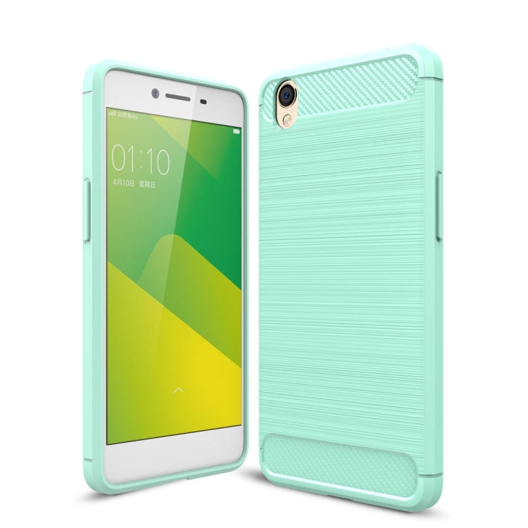 For OPPO A37 Carbon Fiber TPU Brushed Texture Shockproof Protective Back Cover Case