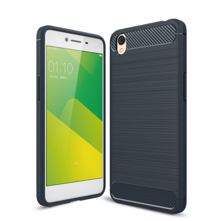 For OPPO A37 Carbon Fiber TPU Brushed Texture Shockproof Protective Back Cover Case