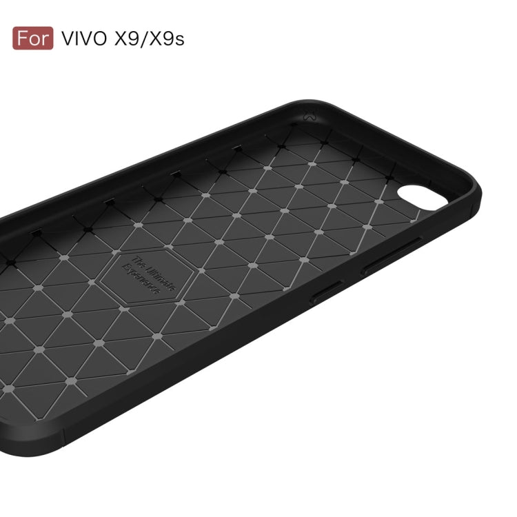 For Vivo X9 & X9s Carbon Fiber TPU Brushed Texture Shockproof Protective Back Cover Case