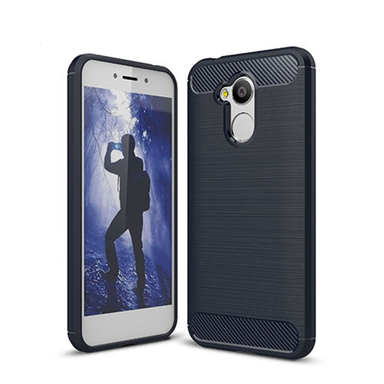 For Huawei Honor 6A Carbon Fiber TPU Brushed Texture Shockproof Protective Back Cover Case