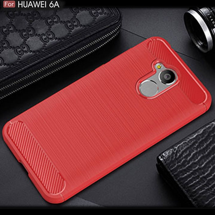 For Huawei Honor 6A Carbon Fiber TPU Brushed Texture Shockproof Protective Back Cover Case