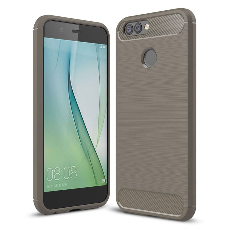 For Huawei nova 2 Carbon Fiber TPU Brushed Texture Shockproof Protective Back Cover Case