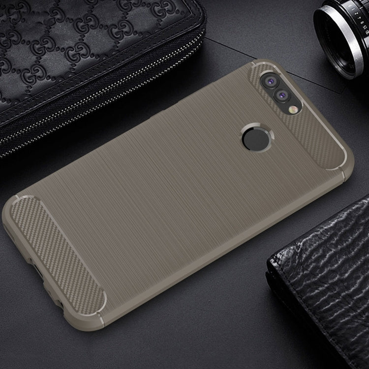 For Huawei nova 2 Carbon Fiber TPU Brushed Texture Shockproof Protective Back Cover Case