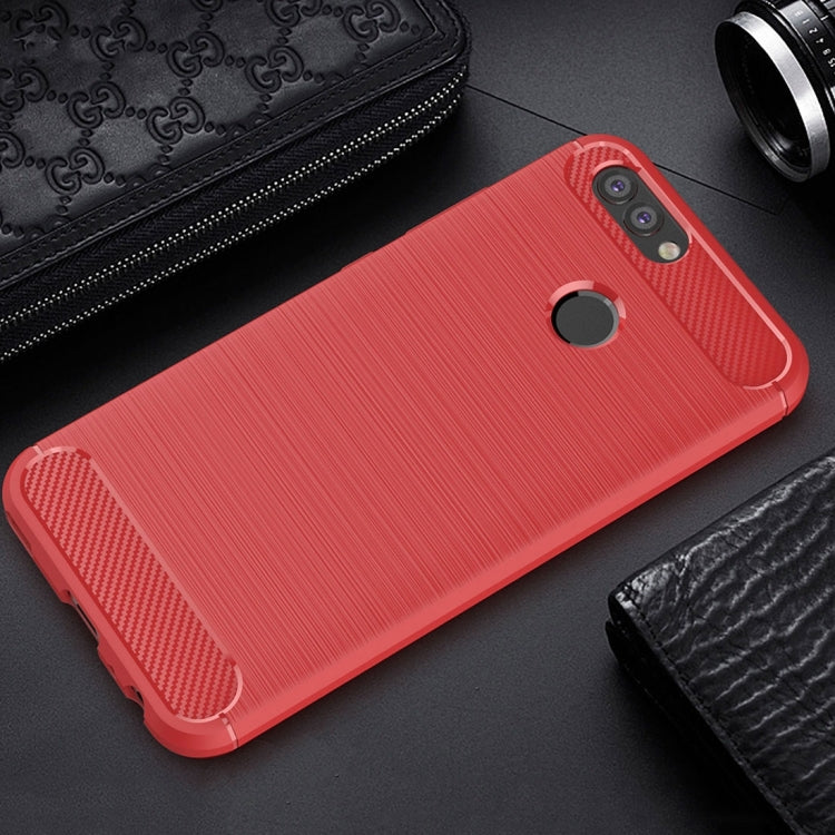 For Huawei nova 2 Carbon Fiber TPU Brushed Texture Shockproof Protective Back Cover Case