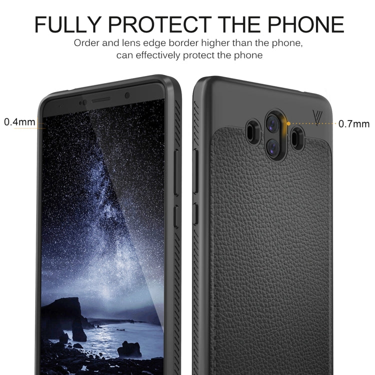 Lenuo for Huawei Mate 10 Litchi Texture Full Coverage PU Leather + TPU Protective Back Cover Case