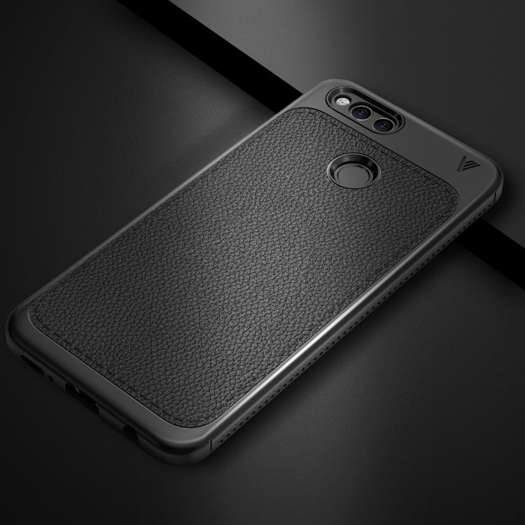 Lenuo for Huawei Honor Play 7X Litchi Texture Full Coverage PU Leather + TPU Protective Back Cover Case