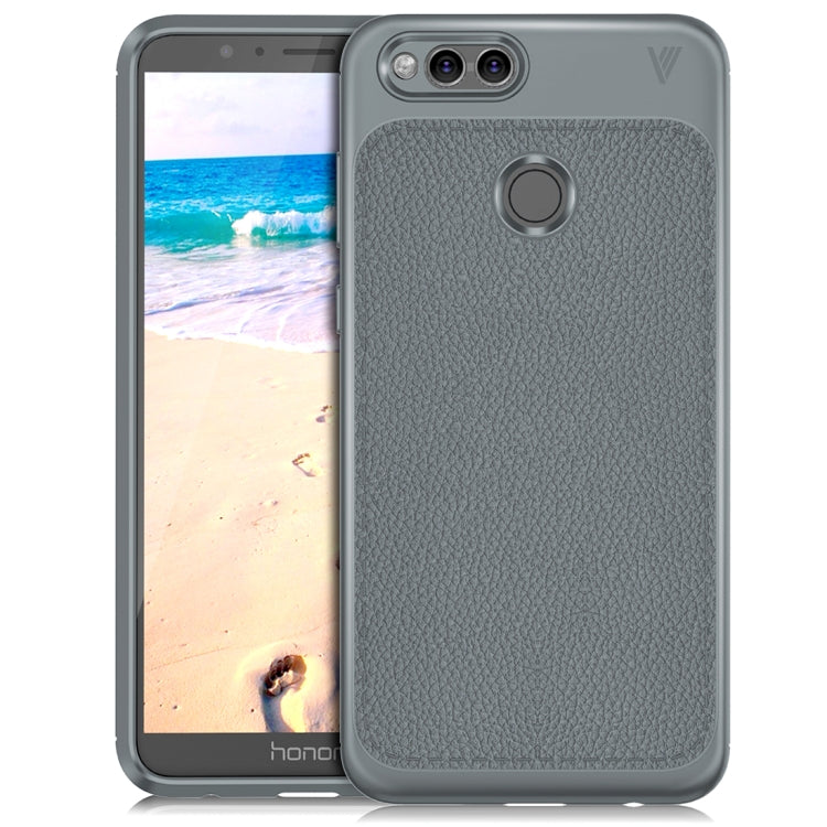 Lenuo for Huawei Honor Play 7X Litchi Texture Full Coverage PU Leather + TPU Protective Back Cover Case