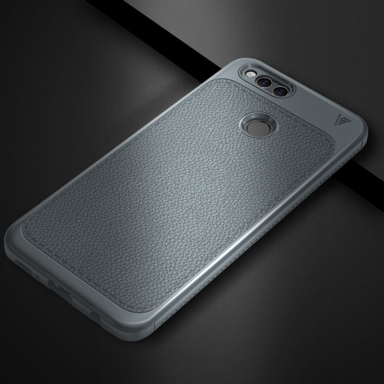 Lenuo for Huawei Honor Play 7X Litchi Texture Full Coverage PU Leather + TPU Protective Back Cover Case