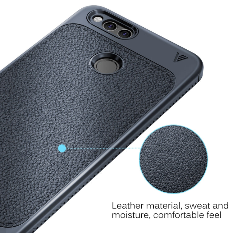 Lenuo for Huawei Honor Play 7X Litchi Texture Full Coverage PU Leather + TPU Protective Back Cover Case