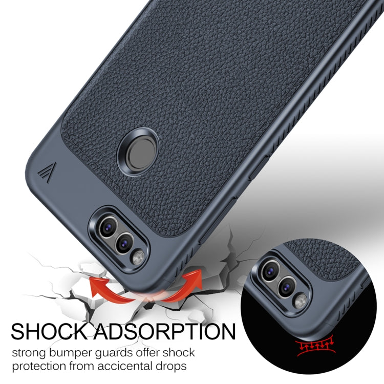 Lenuo for Huawei Honor Play 7X Litchi Texture Full Coverage PU Leather + TPU Protective Back Cover Case