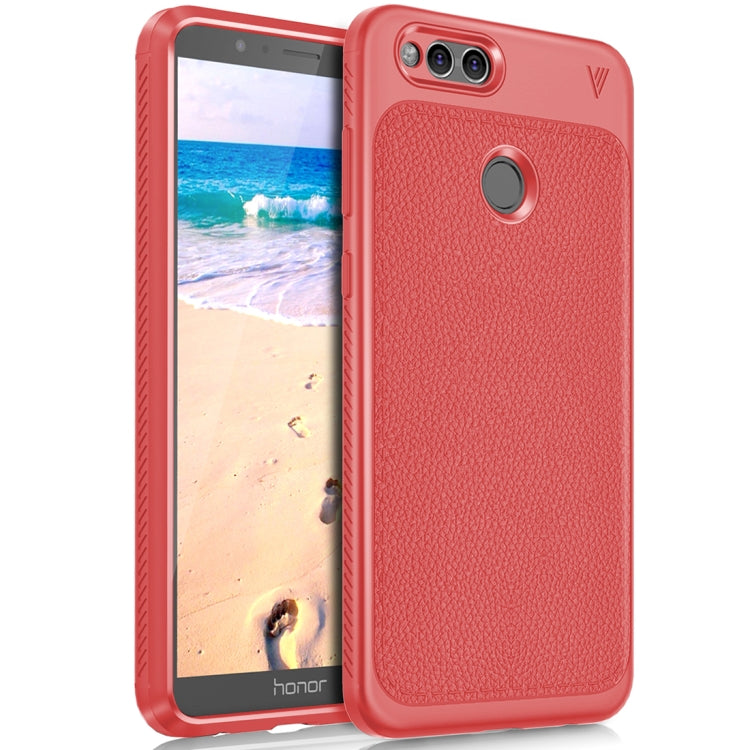 Lenuo for Huawei Honor Play 7X Litchi Texture Full Coverage PU Leather + TPU Protective Back Cover Case