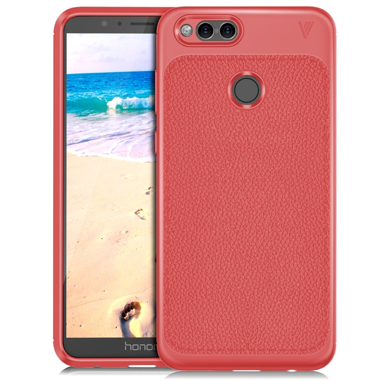 Lenuo for Huawei Honor Play 7X Litchi Texture Full Coverage PU Leather + TPU Protective Back Cover Case