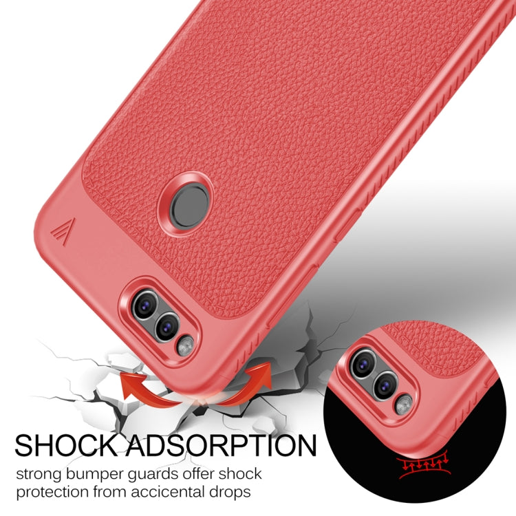 Lenuo for Huawei Honor Play 7X Litchi Texture Full Coverage PU Leather + TPU Protective Back Cover Case