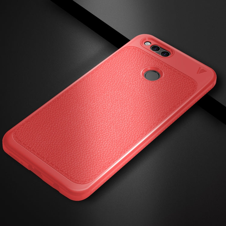 Lenuo for Huawei Honor Play 7X Litchi Texture Full Coverage PU Leather + TPU Protective Back Cover Case