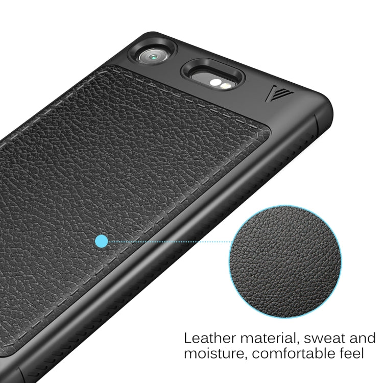 Lenuo for Sony Xperia XZ1 Litchi Texture Full Coverage PU Leather + TPU Protective Back Cover Soft Case