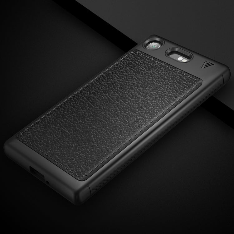 Lenuo for Sony Xperia XZ1 Litchi Texture Full Coverage PU Leather + TPU Protective Back Cover Soft Case