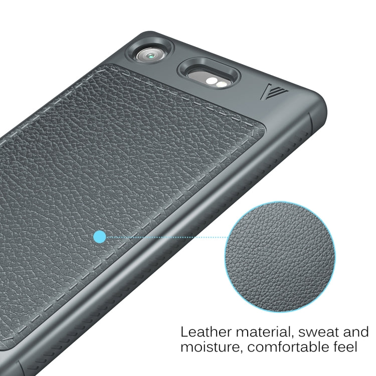 Lenuo for Sony Xperia XZ1 Litchi Texture Full Coverage PU Leather + TPU Protective Back Cover Soft Case