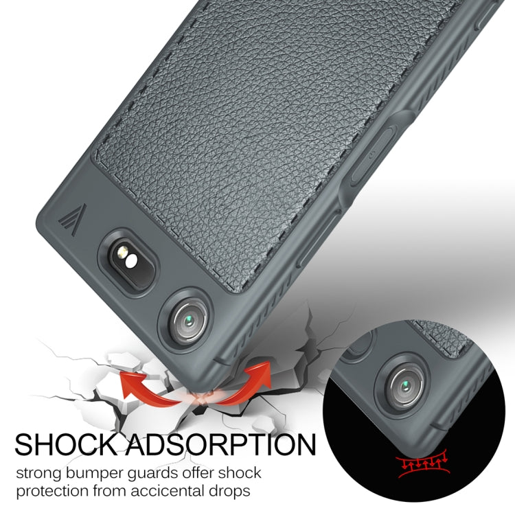 Lenuo for Sony Xperia XZ1 Litchi Texture Full Coverage PU Leather + TPU Protective Back Cover Soft Case