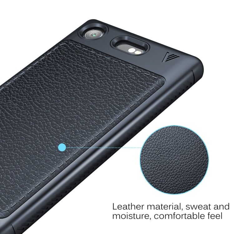 Lenuo for Sony Xperia XZ1 Litchi Texture Full Coverage PU Leather + TPU Protective Back Cover Soft Case