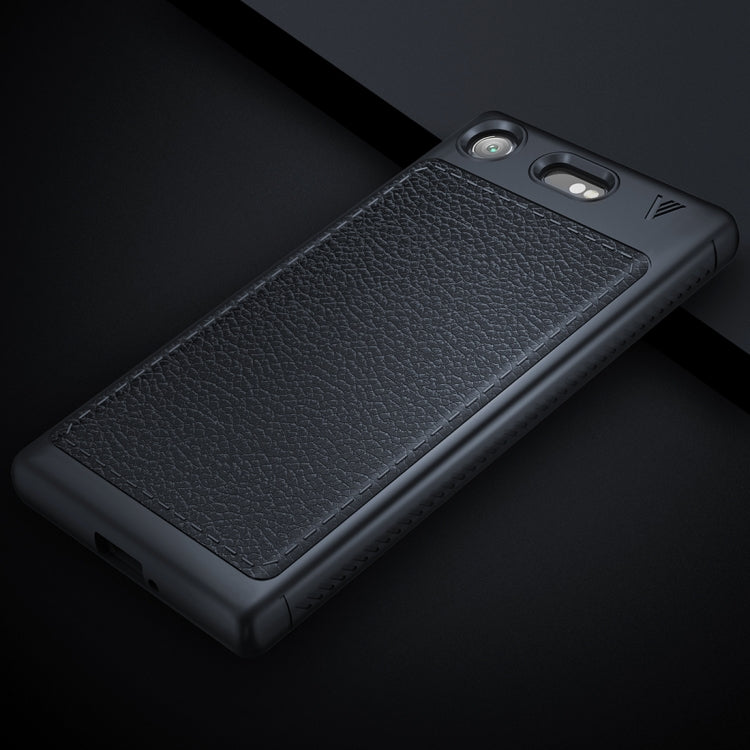Lenuo for Sony Xperia XZ1 Litchi Texture Full Coverage PU Leather + TPU Protective Back Cover Soft Case