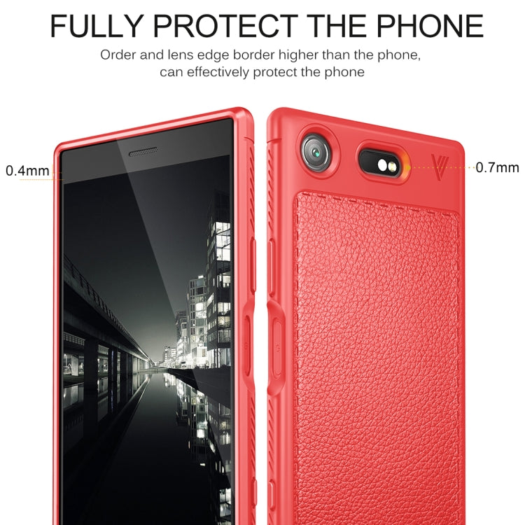 Lenuo for Sony Xperia XZ1 Litchi Texture Full Coverage PU Leather + TPU Protective Back Cover Soft Case