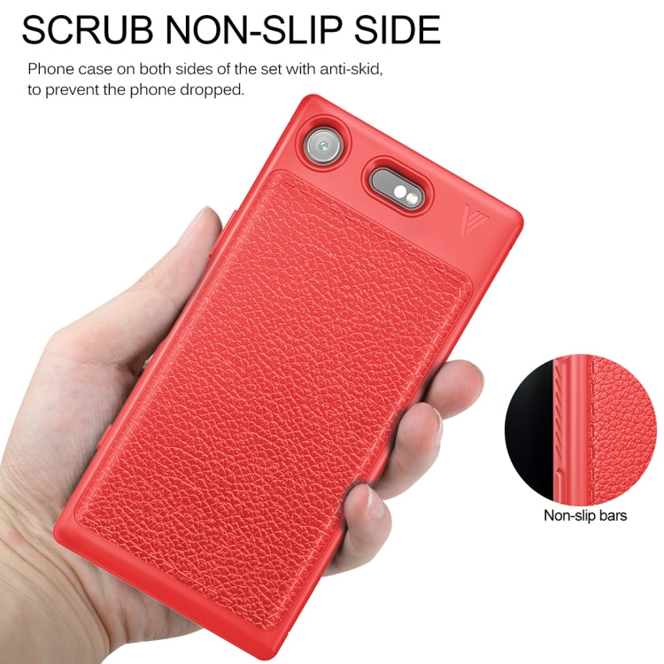 Lenuo for Sony Xperia XZ1 Litchi Texture Full Coverage PU Leather + TPU Protective Back Cover Soft Case