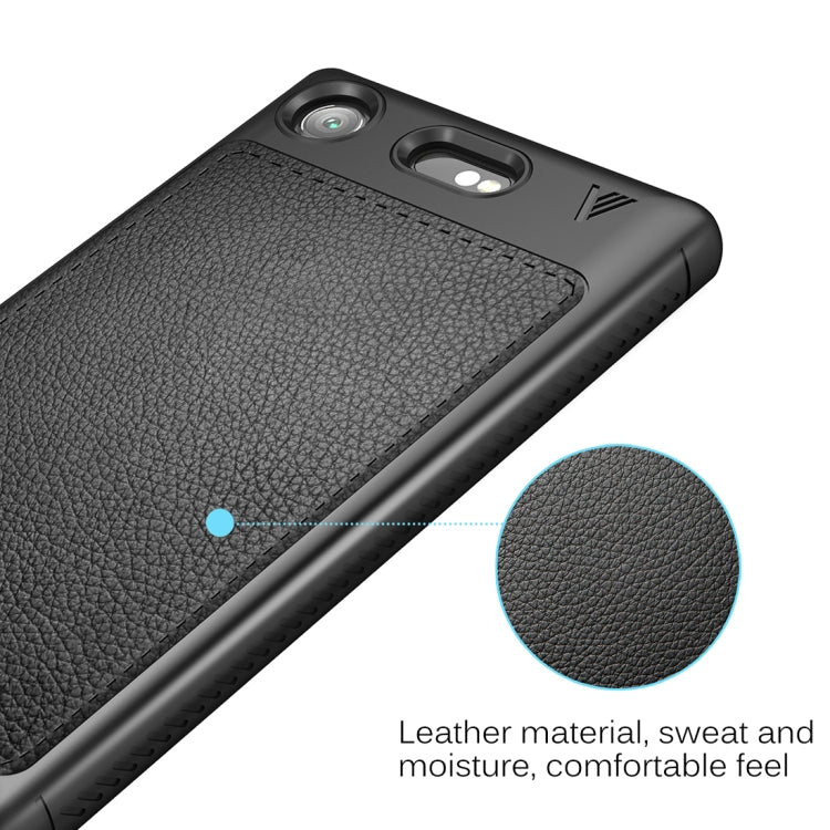 Lenuo for Sony Xperia XZ1 Compact Litchi Texture Full Coverage PU Leather + TPU Protective Back Cover Soft Case