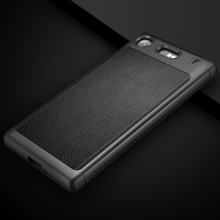 Lenuo for Sony Xperia XZ1 Compact Litchi Texture Full Coverage PU Leather + TPU Protective Back Cover Soft Case
