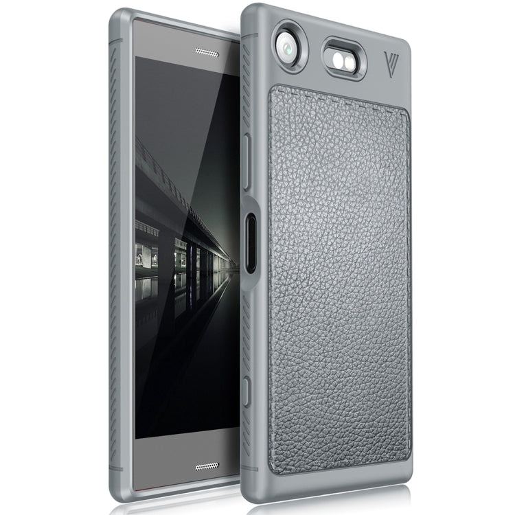 Lenuo for Sony Xperia XZ1 Compact Litchi Texture Full Coverage PU Leather + TPU Protective Back Cover Soft Case