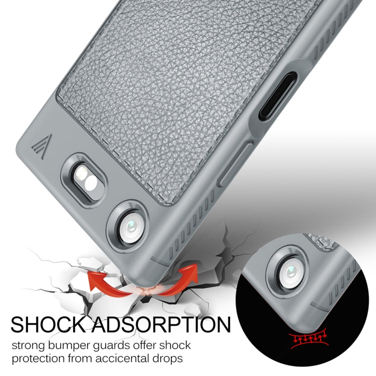 Lenuo for Sony Xperia XZ1 Compact Litchi Texture Full Coverage PU Leather + TPU Protective Back Cover Soft Case