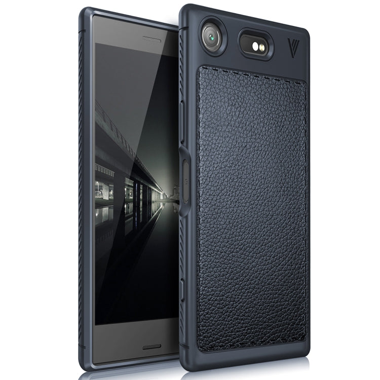 Lenuo for Sony Xperia XZ1 Compact Litchi Texture Full Coverage PU Leather + TPU Protective Back Cover Soft Case