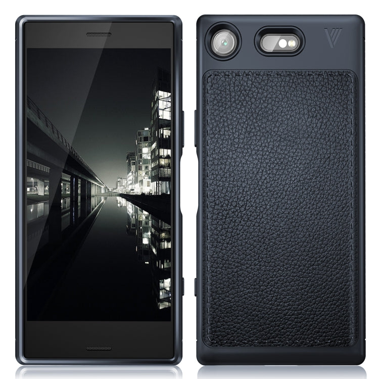 Lenuo for Sony Xperia XZ1 Compact Litchi Texture Full Coverage PU Leather + TPU Protective Back Cover Soft Case