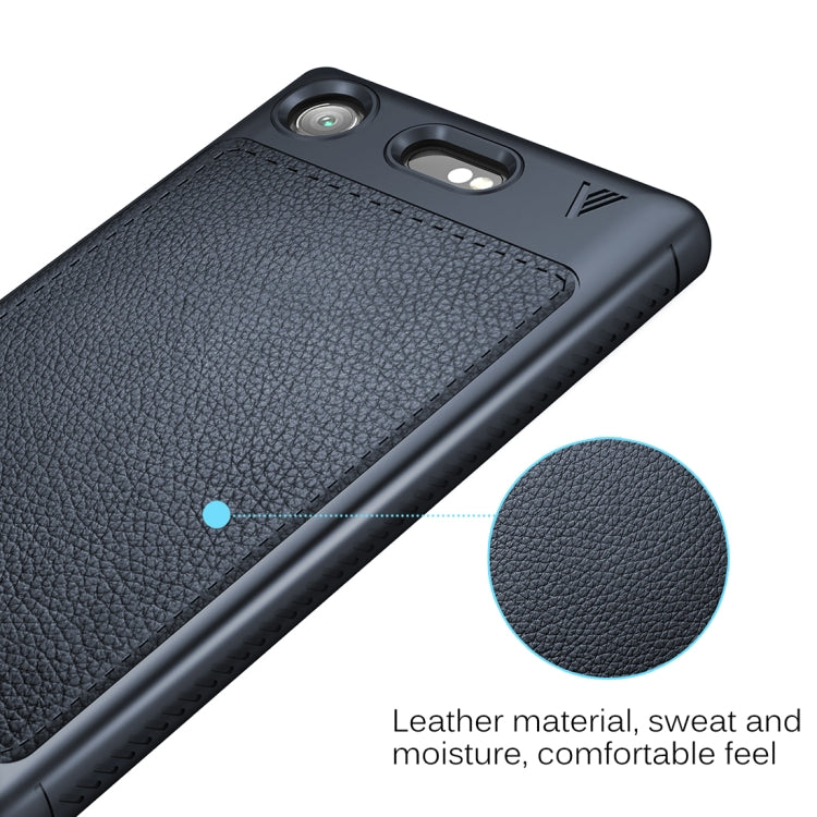 Lenuo for Sony Xperia XZ1 Compact Litchi Texture Full Coverage PU Leather + TPU Protective Back Cover Soft Case