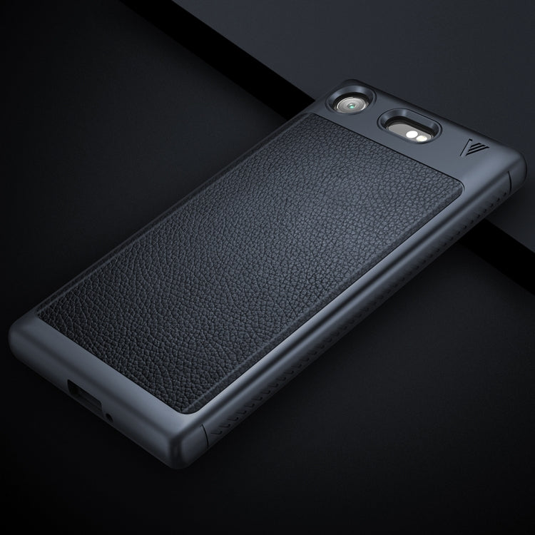 Lenuo for Sony Xperia XZ1 Compact Litchi Texture Full Coverage PU Leather + TPU Protective Back Cover Soft Case