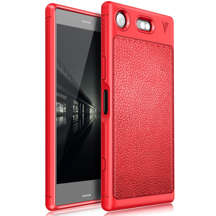 Lenuo for Sony Xperia XZ1 Compact Litchi Texture Full Coverage PU Leather + TPU Protective Back Cover Soft Case