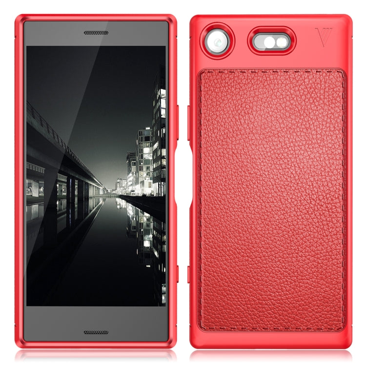Lenuo for Sony Xperia XZ1 Compact Litchi Texture Full Coverage PU Leather + TPU Protective Back Cover Soft Case