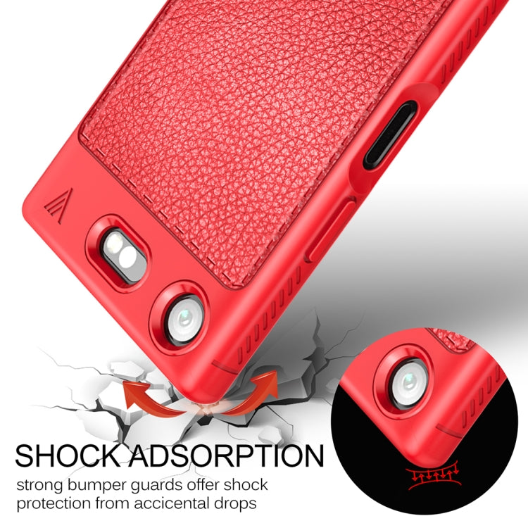 Lenuo for Sony Xperia XZ1 Compact Litchi Texture Full Coverage PU Leather + TPU Protective Back Cover Soft Case