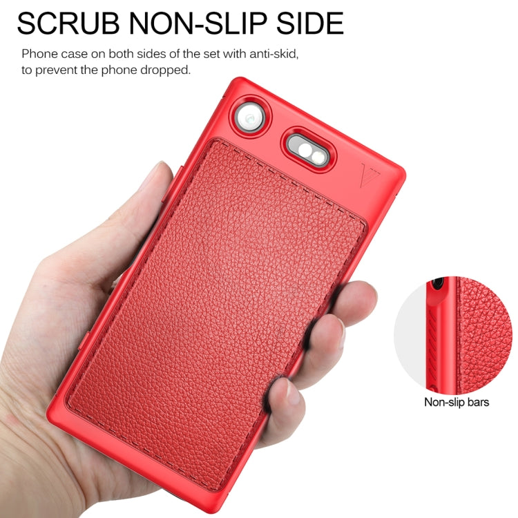 Lenuo for Sony Xperia XZ1 Compact Litchi Texture Full Coverage PU Leather + TPU Protective Back Cover Soft Case
