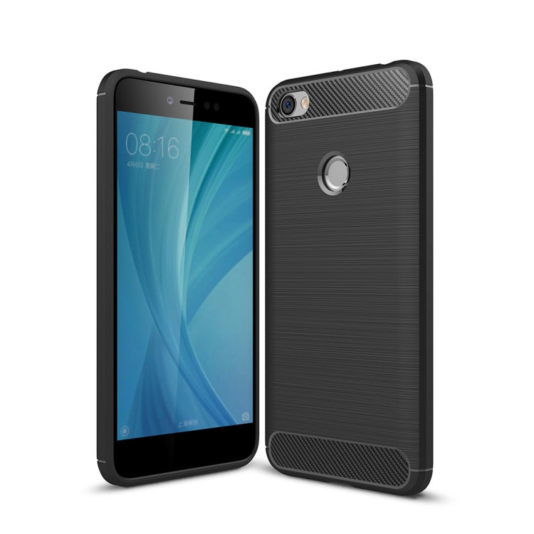 For Xiaomi Redmi Note 5A Brushed Texture Carbon Fiber Shockproof TPU Rugged Armor Protective Case