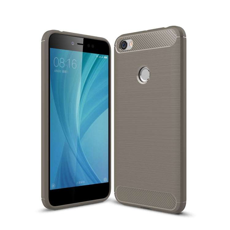 For Xiaomi Redmi Note 5A Brushed Texture Carbon Fiber Shockproof TPU Rugged Armor Protective Case