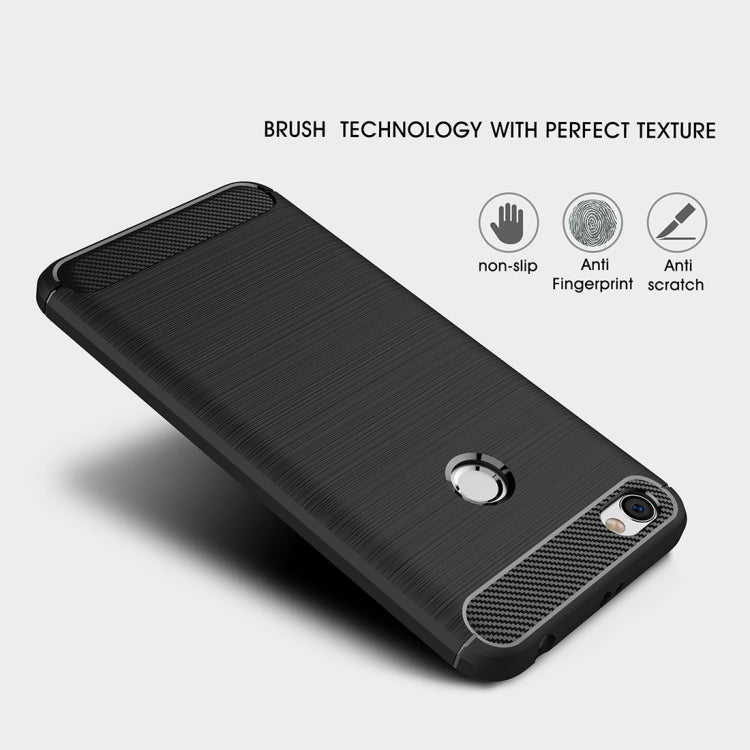 For Xiaomi Redmi Note 5A Brushed Texture Carbon Fiber Shockproof TPU Rugged Armor Protective Case
