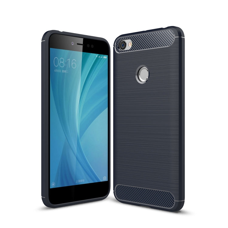 For Xiaomi Redmi Note 5A Brushed Texture Carbon Fiber Shockproof TPU Rugged Armor Protective Case